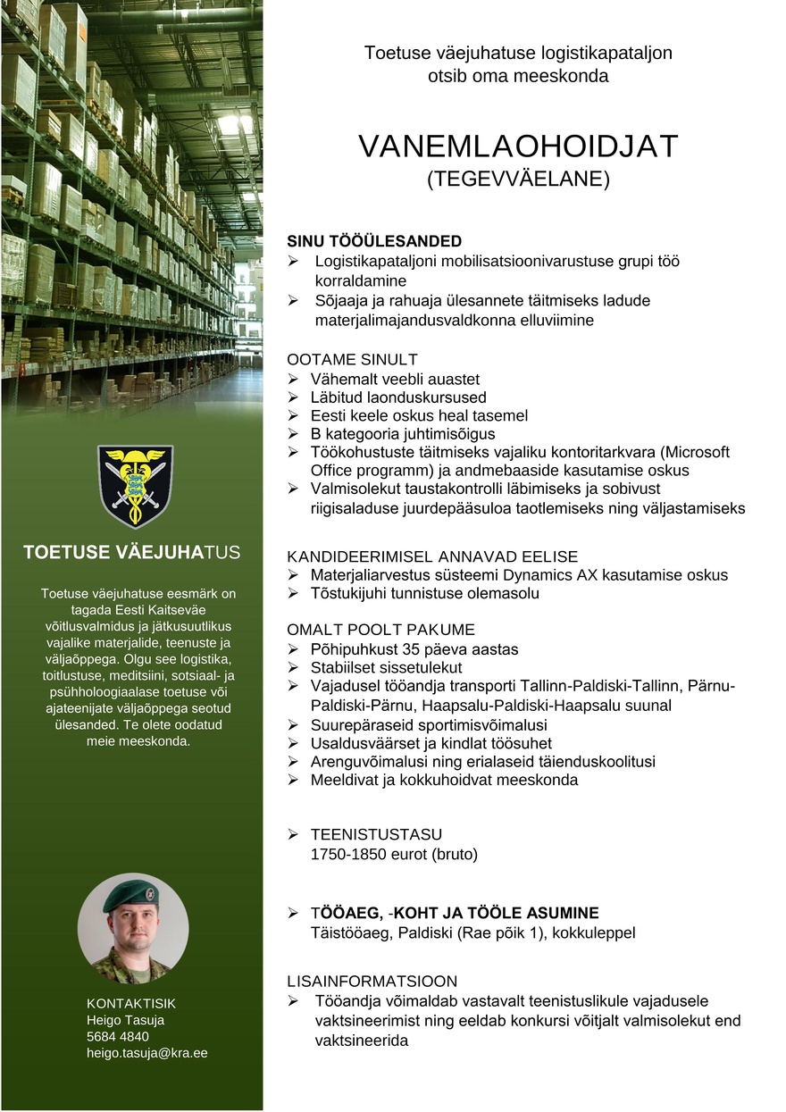 Toetuse väejuhatus Vanemlaohoidja