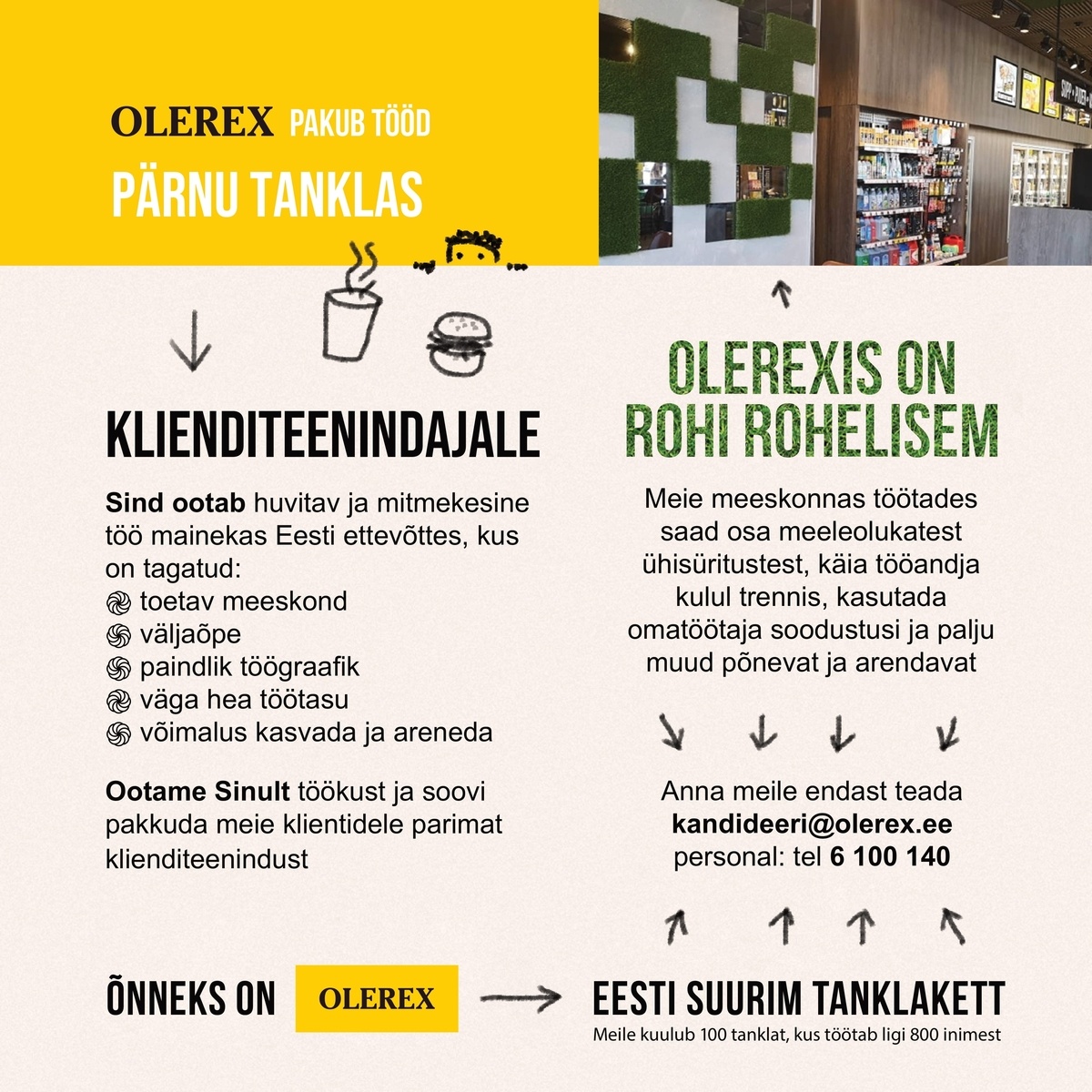 Olerex AS Klienditeenindaja Pärnu teenindusjaama