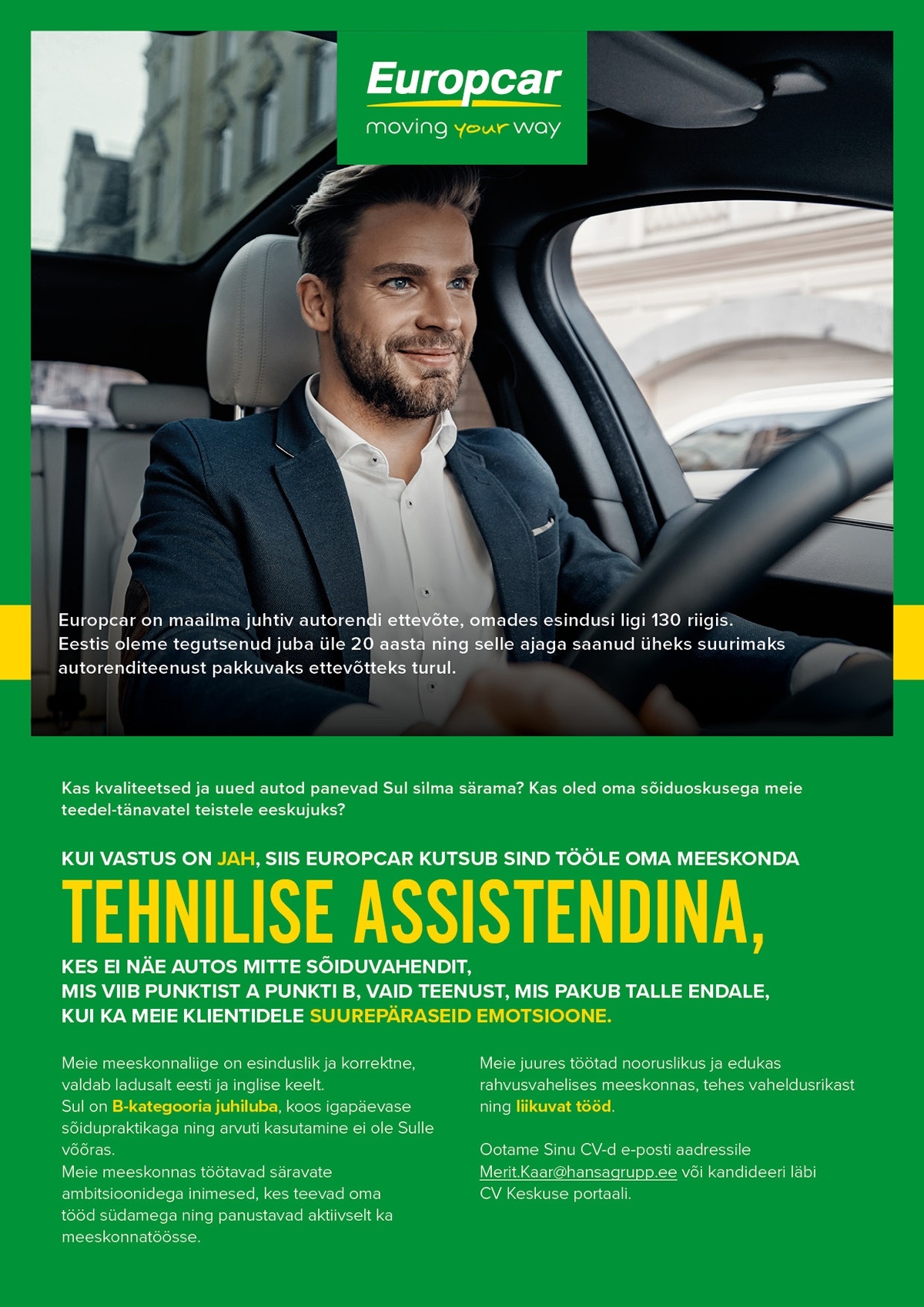 Hansarent OÜ / Europcar Tehniline assistent