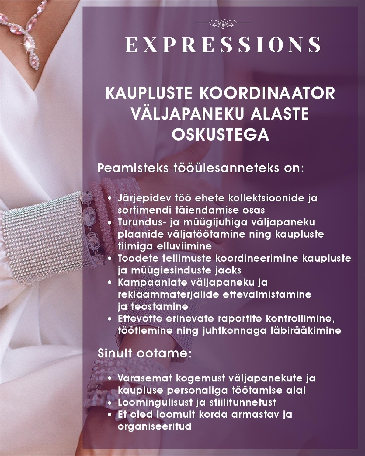 CVKeskus.ee klient KAUPLUSTE KOORDINAATOR VÄLJAPANEKUALASTE OSKUSTEGA