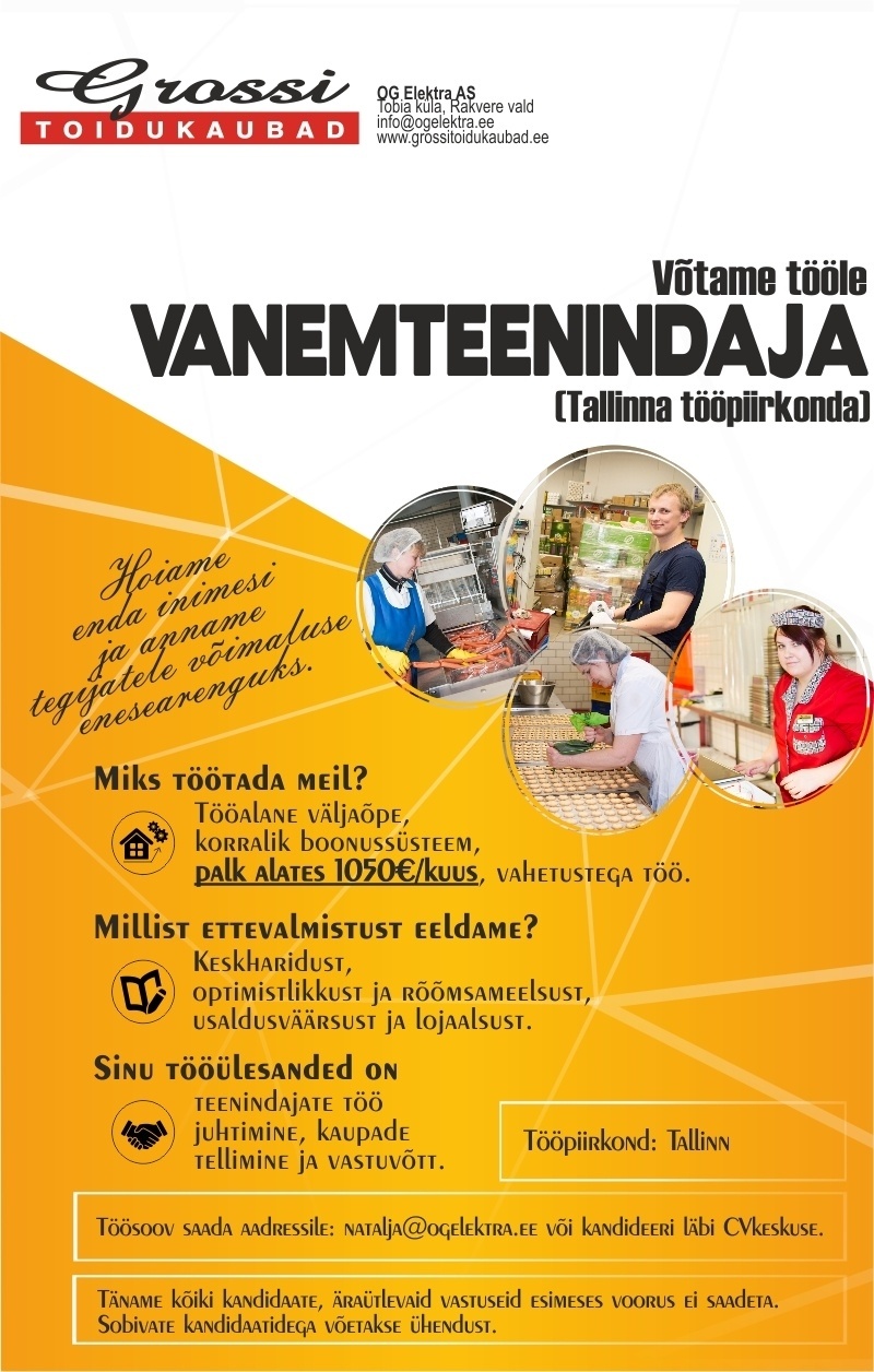 CVKeskus.ee klient Vanemteenindaja (Tallinna tööpiirkond)