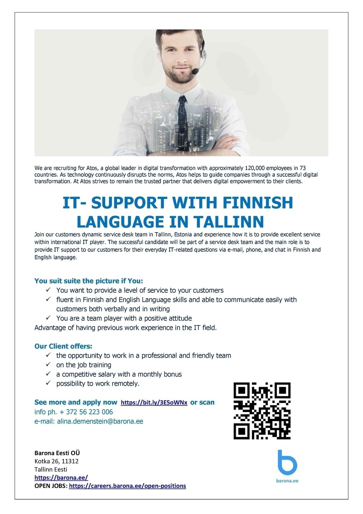CVKeskus.ee client IT- SUPPORT WITH FINNISH LANGUAGE IN TALLINN