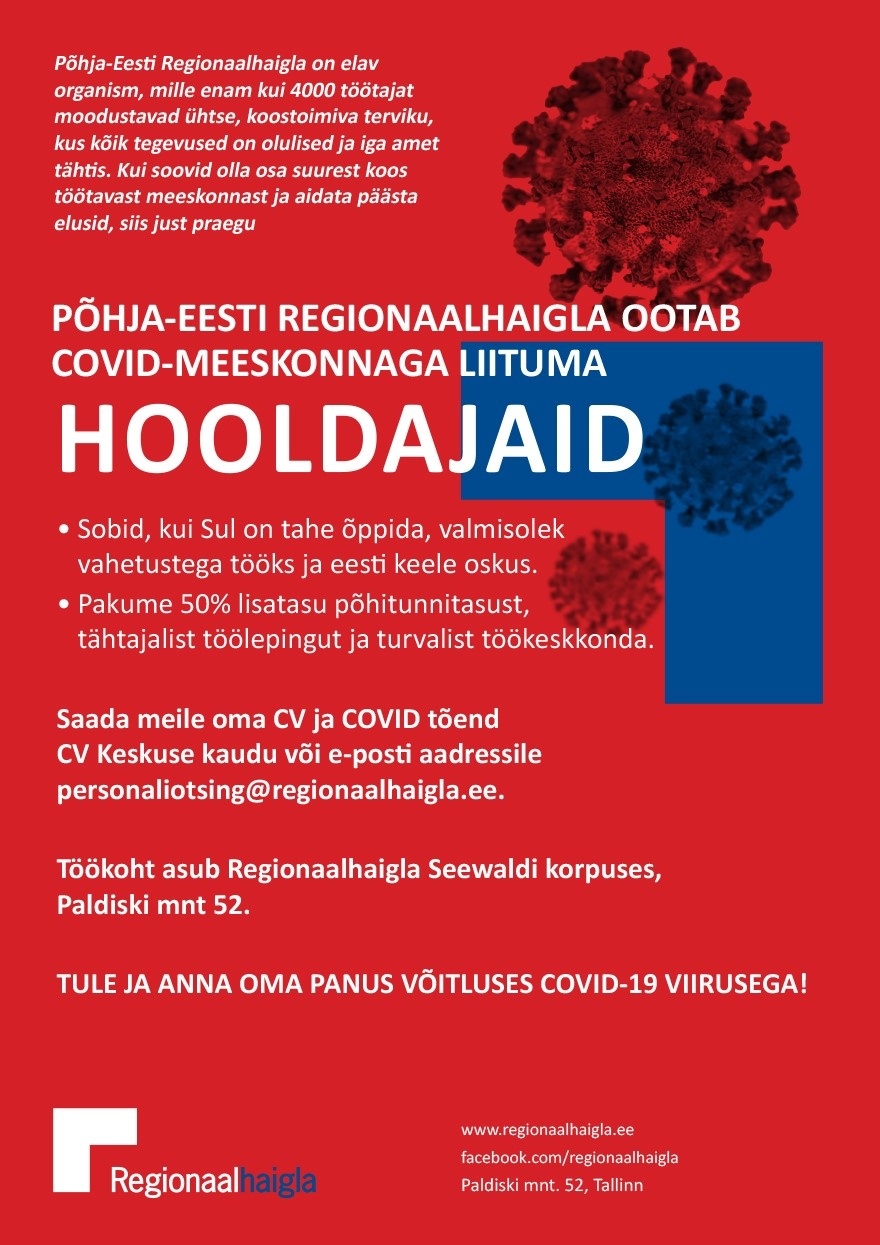 Põhja-Eesti Regionaalhaigla Hooldaja COVID-osakonda Seewaldi korpusesse