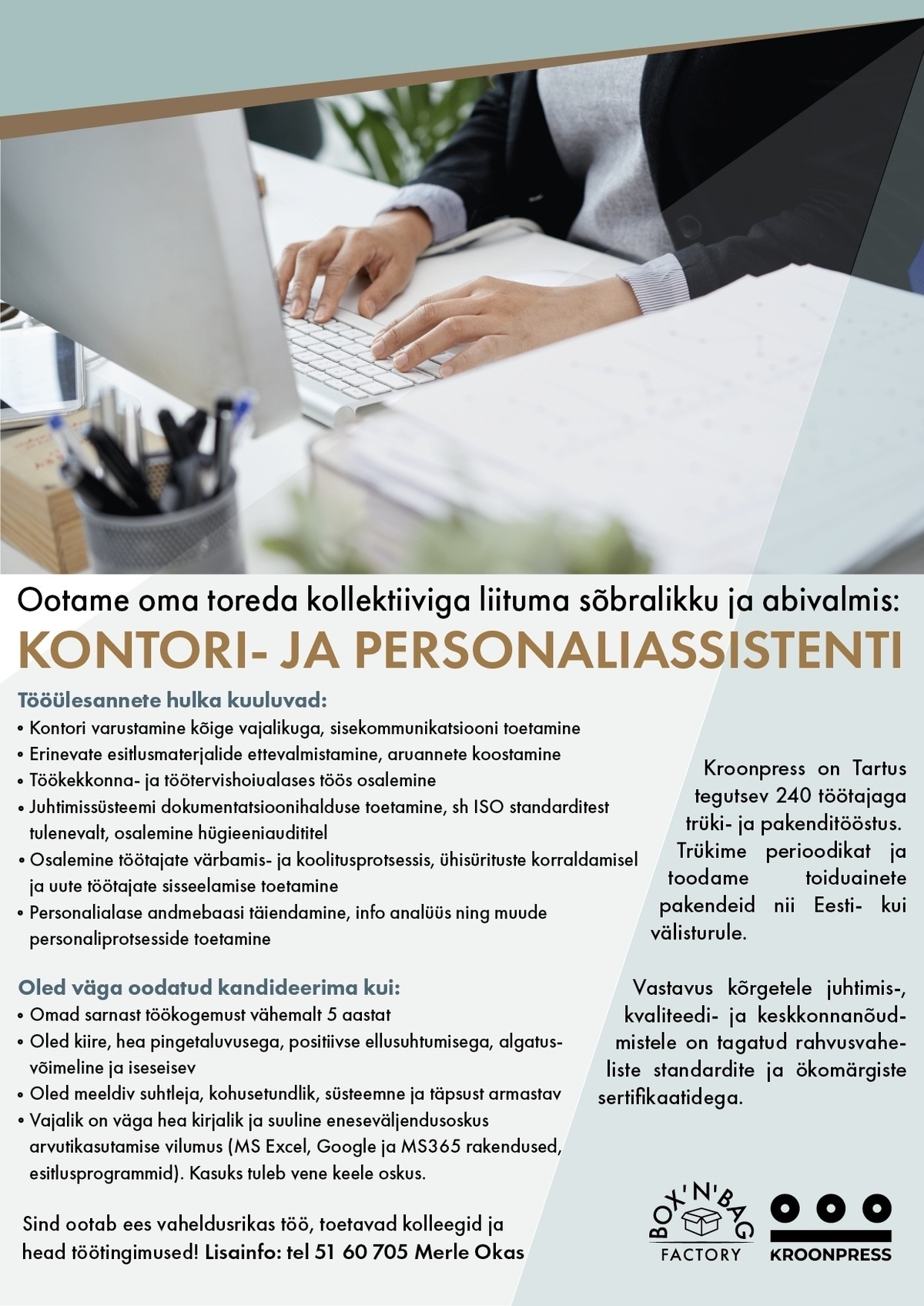 Kroonpress AS Kontori- ja personaliassistent