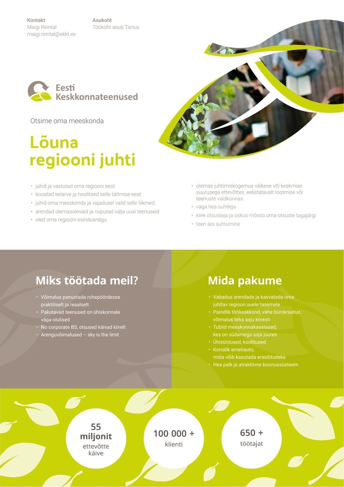 Eesti Keskkonnateenused AS Lõuna regiooni juht