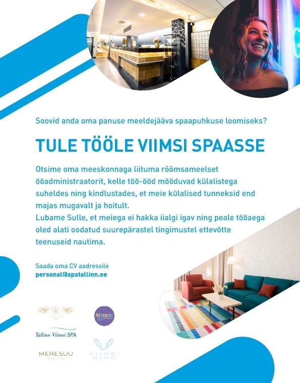 SPA Tours OÜ Hotelli ööadministraator (osalise tööajaga)