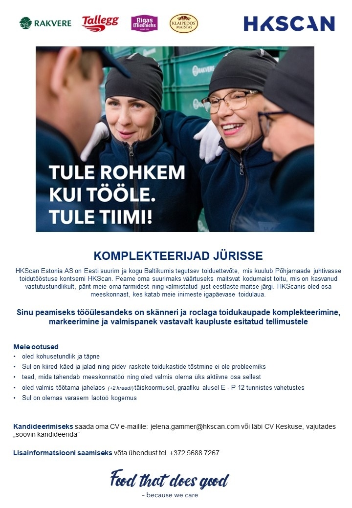 HKScan Estonia AS Komplekteerijad Jürisse