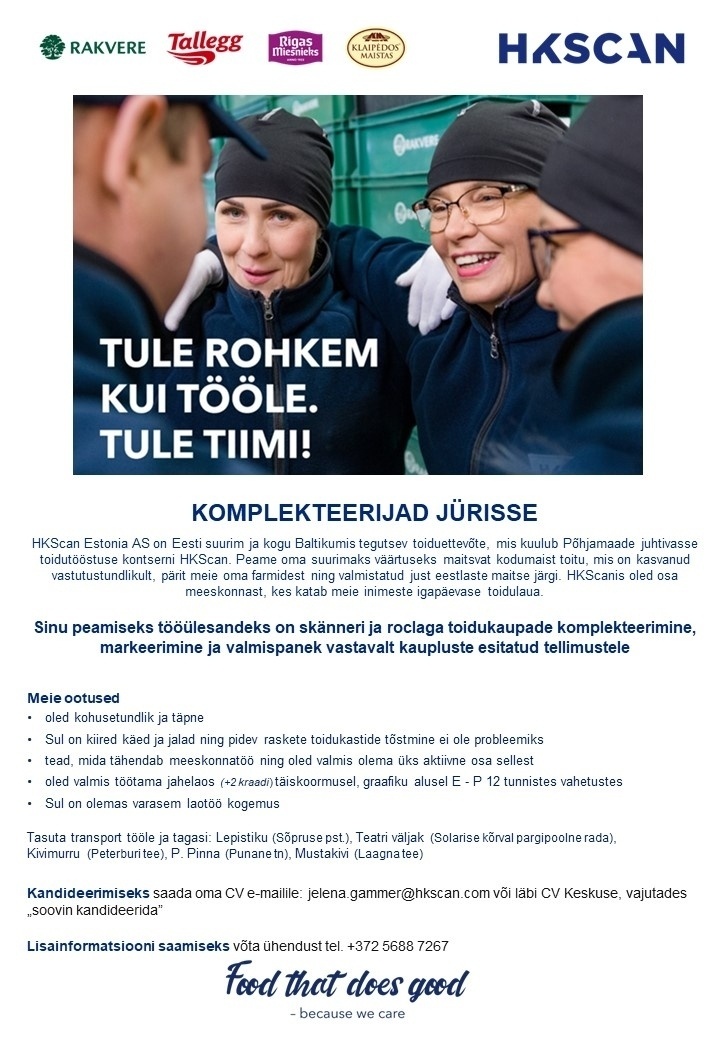 HKScan Estonia AS Komplekteerijad Jürisse