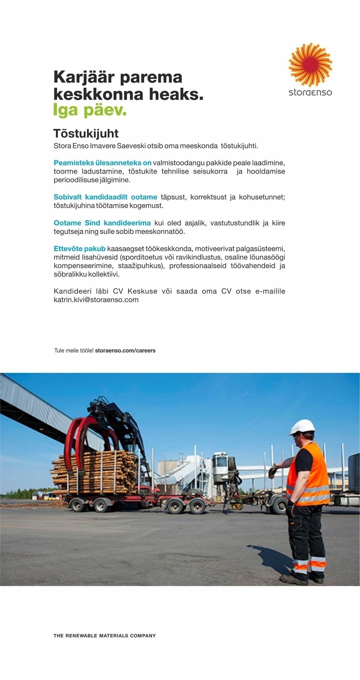 Stora Enso Eesti AS Tõstukijuht