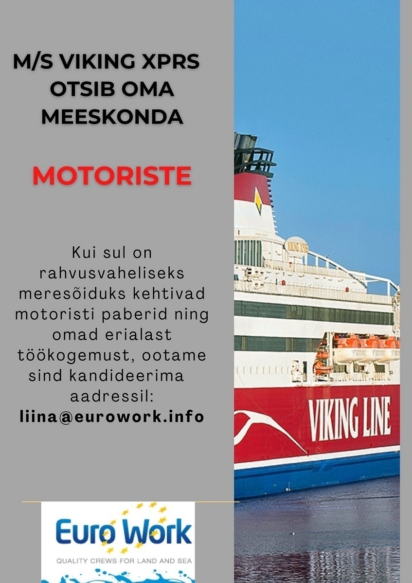 EURO WORK OÜ Motoriste reisiparvlaevale "Viking XPRS"