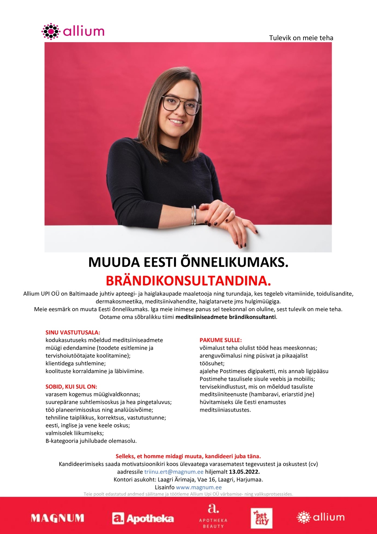 Allium UPI OÜ  Brändikonsultant (meditsiiniseadmete müük)