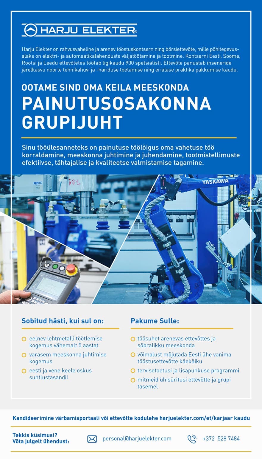 AS Harju Elekter Teletehnika Painutusosakonna grupijuht