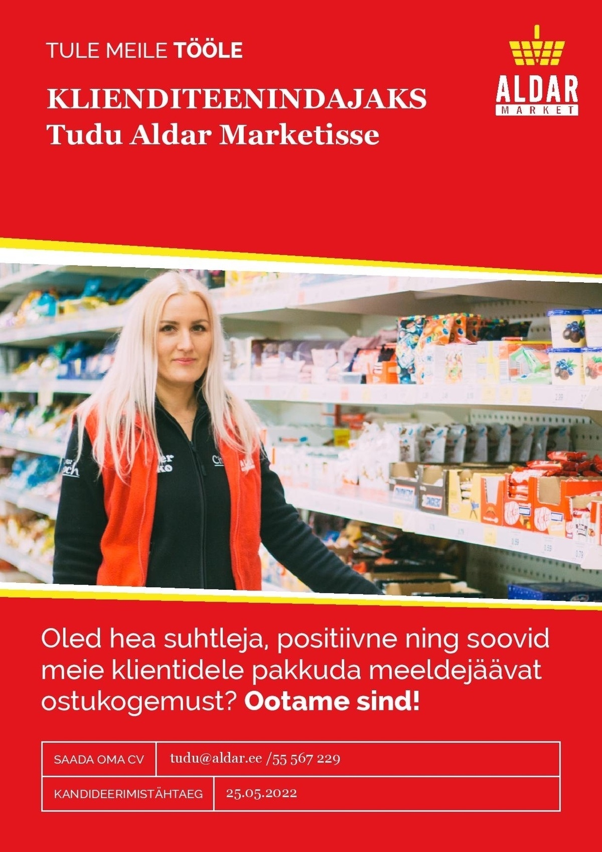Aldar Eesti OÜ Klienditeenindaja Tudu Aldar Marketisse