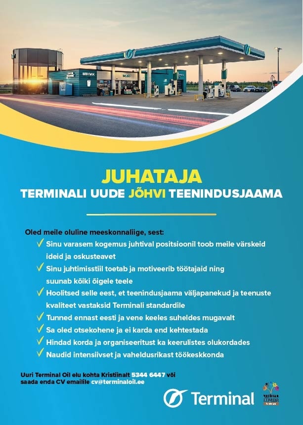 Tartu Terminal AS Juhataja peagi avatavasse Jõhvi teenindusjaama
