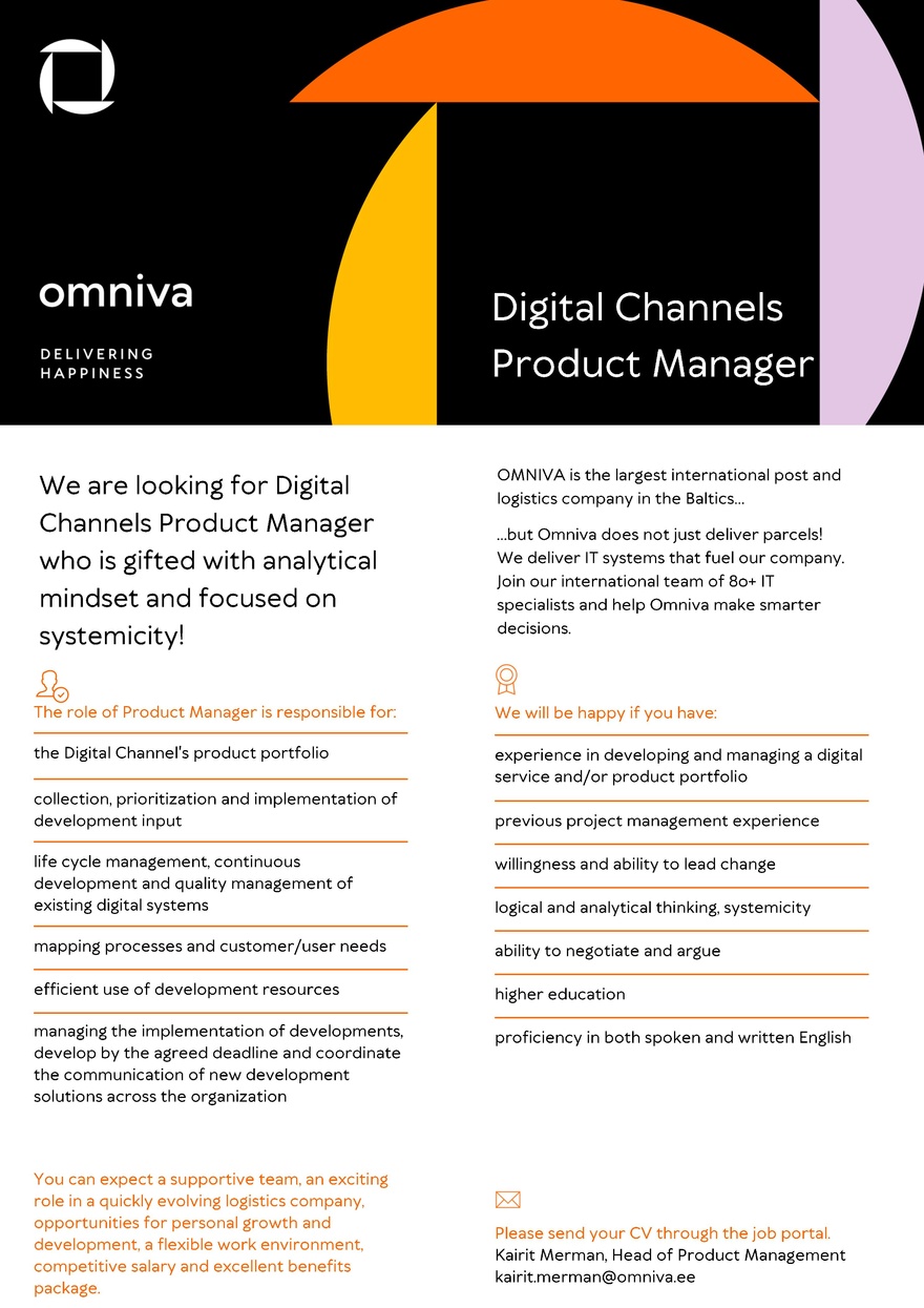 Omniva Digital Channels Product Manager