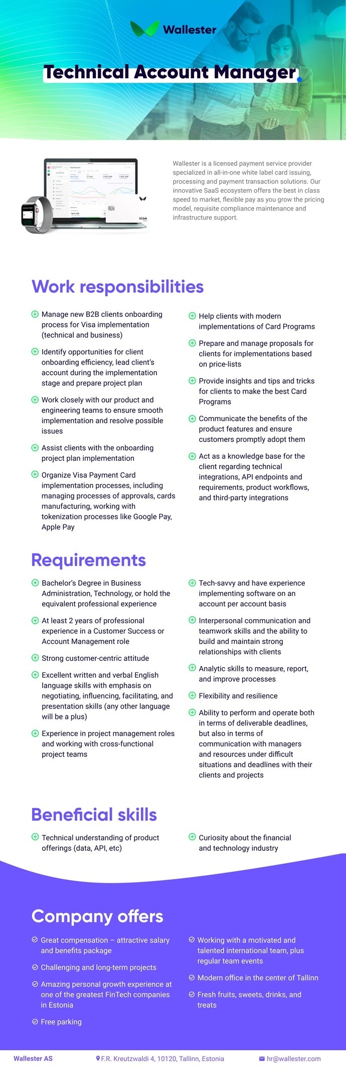 WALLESTER AS Technical Aсcount Manager