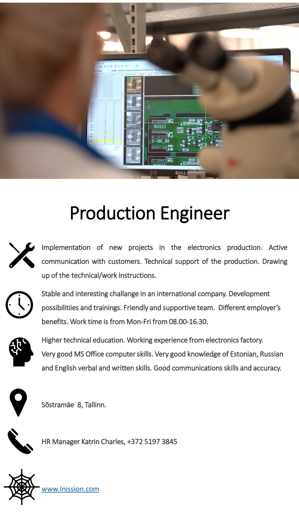 INISSION TALLINN OÜ Production Engineer