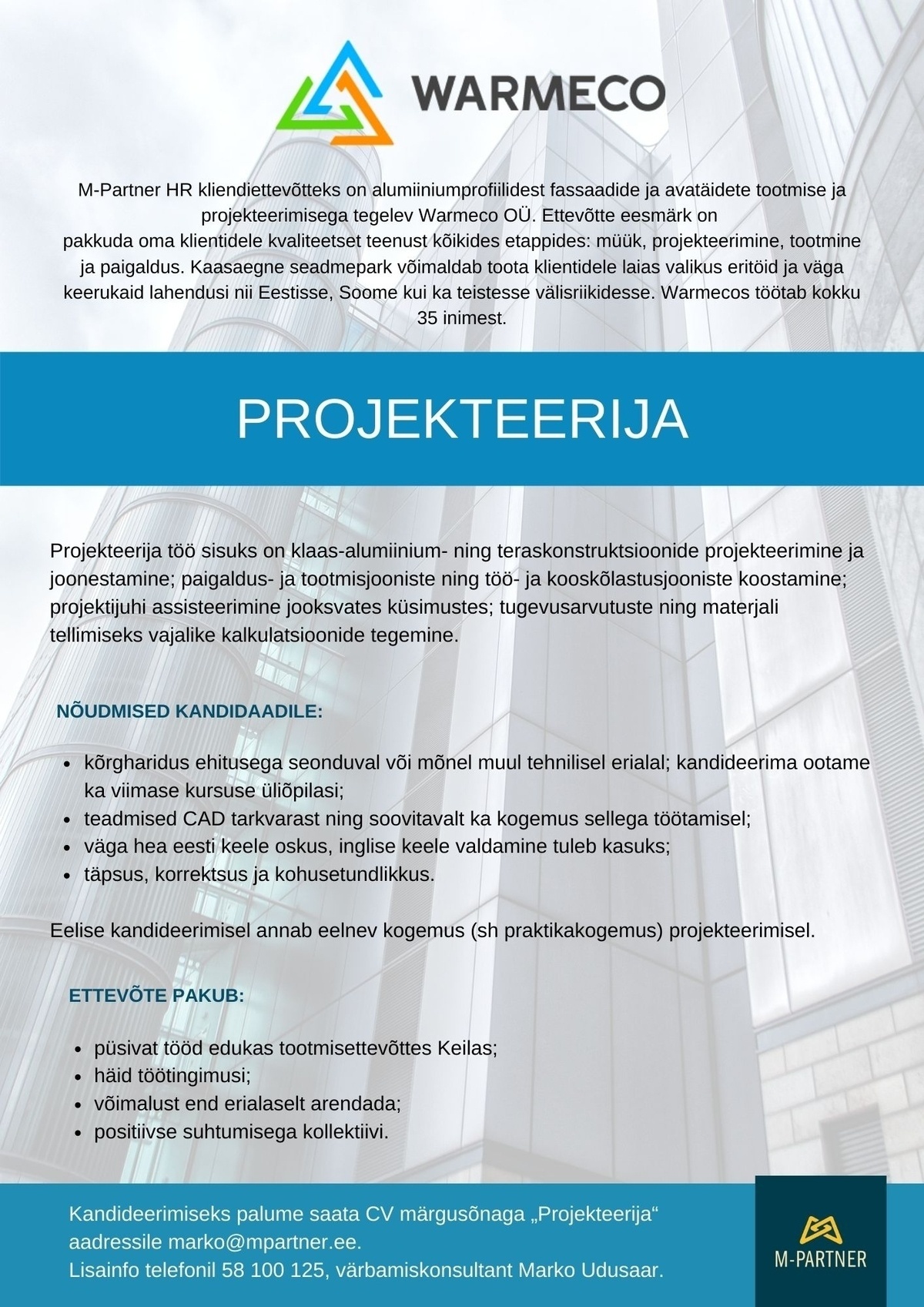 M-Partner HR OÜ Projekteerija