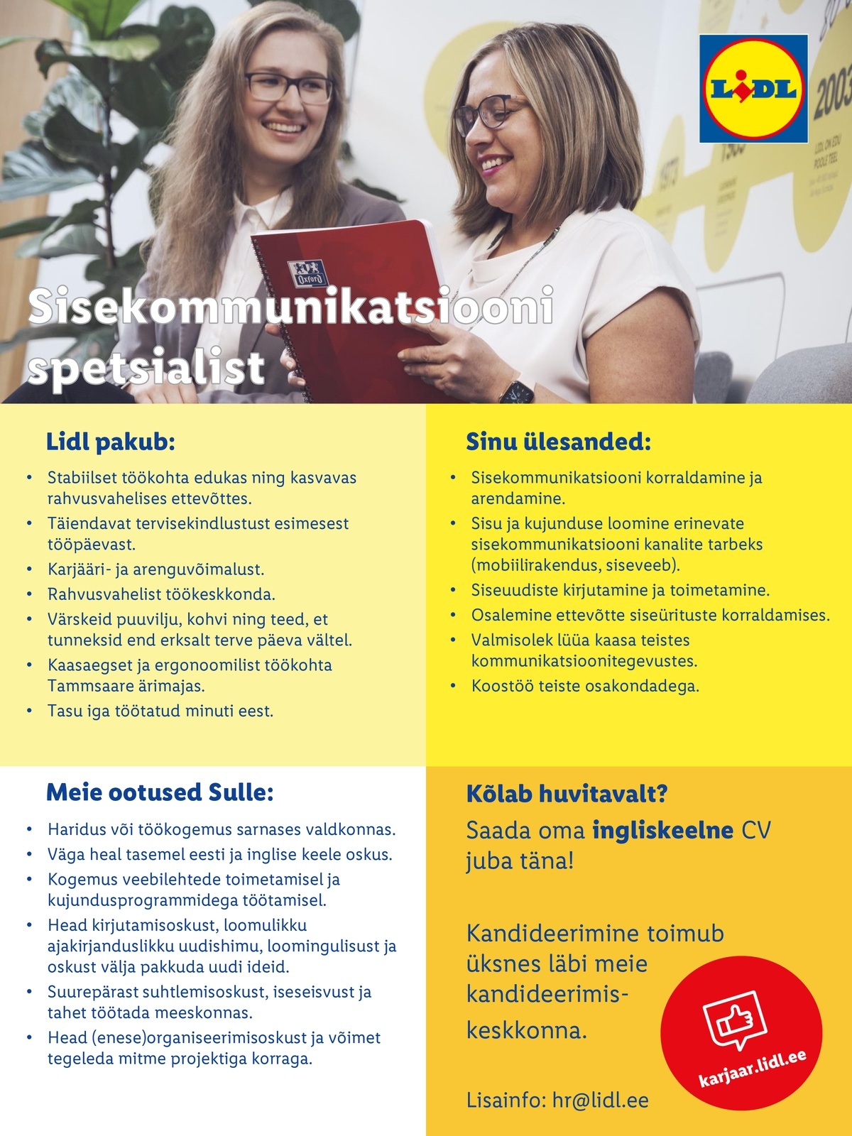 Lidl Eesti OÜ Sisekommunikatsiooni spetsialist