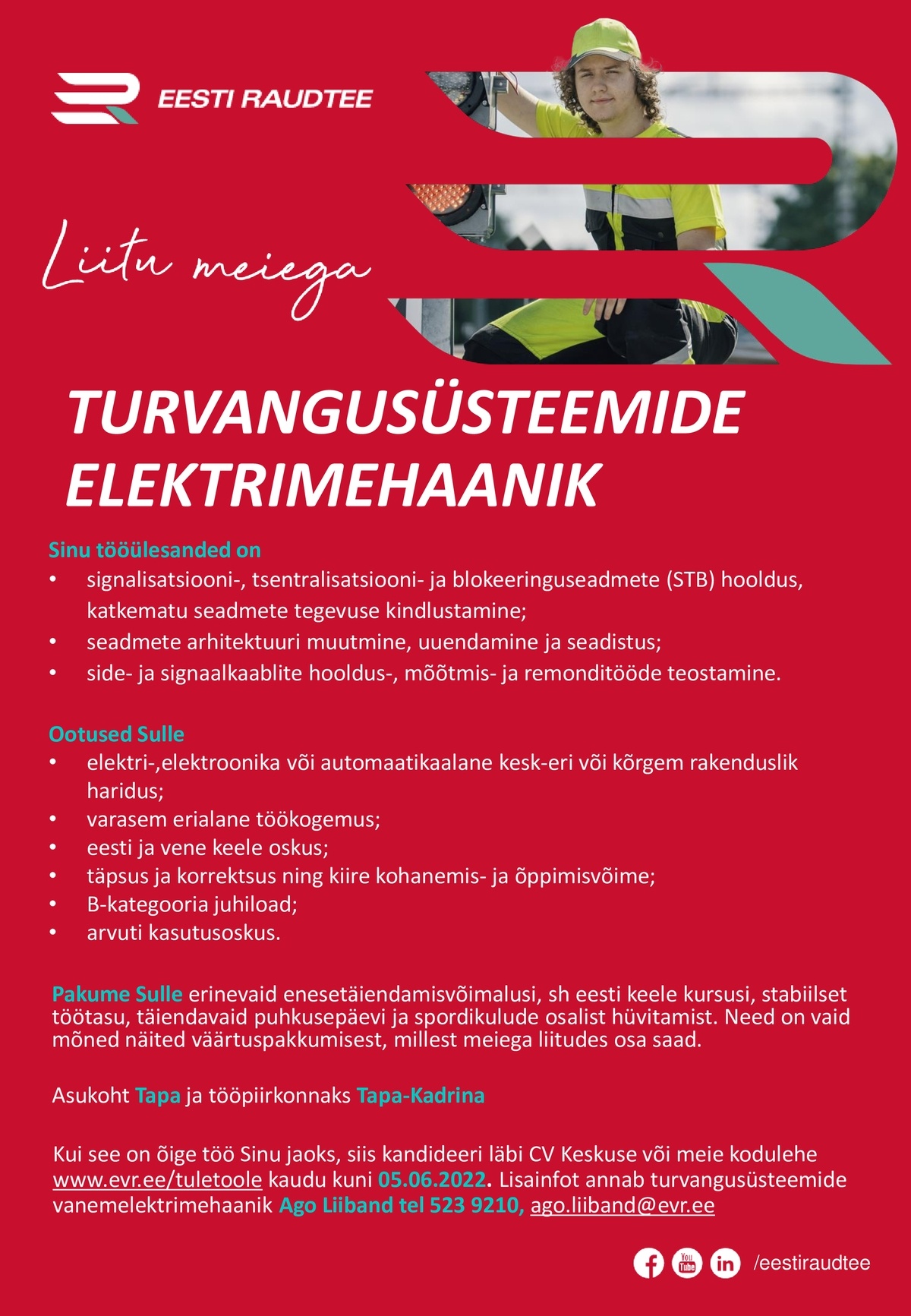 Eesti Raudtee AS Turvangusüsteemide elektrimehaanik