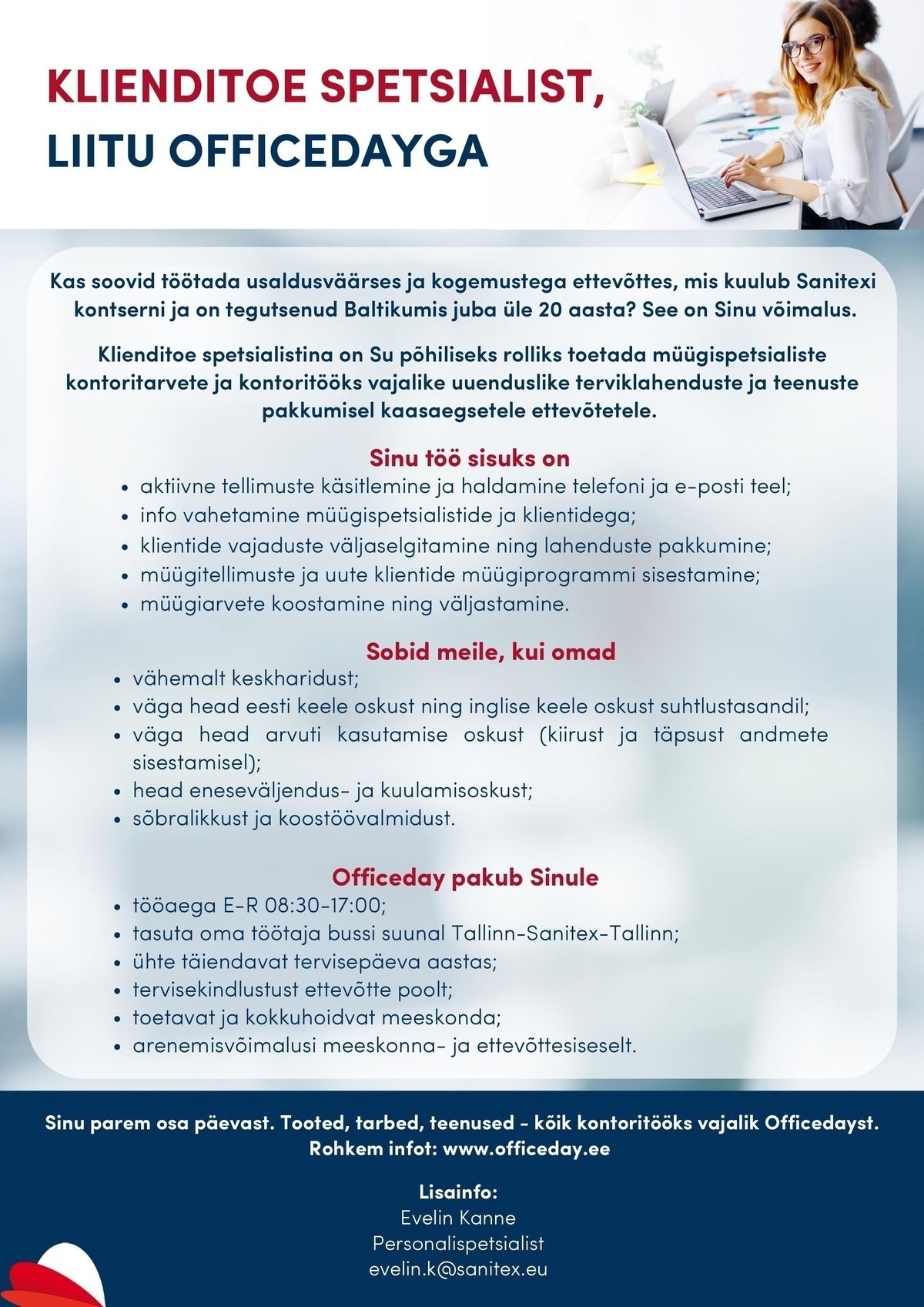 Officeday Estonia OÜ Klienditoe spetsialist