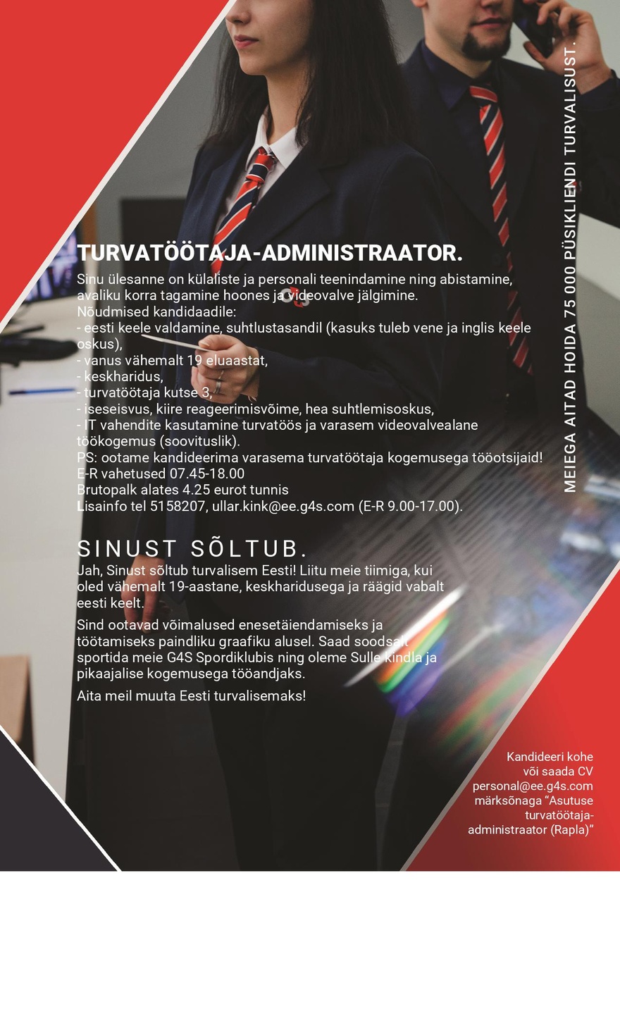 AS G4S Eesti Turvatöötaja-administraator (Rapla Maavalitsus)