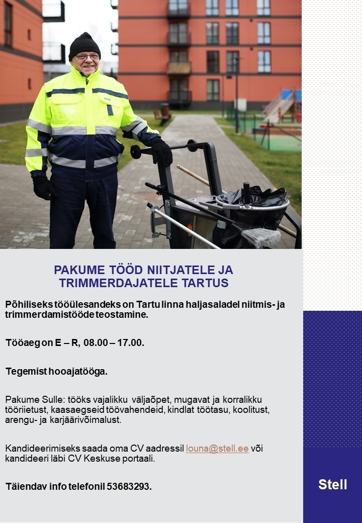 Stell Eesti AS Niitjad ja trimmerdajad Tartu linnas