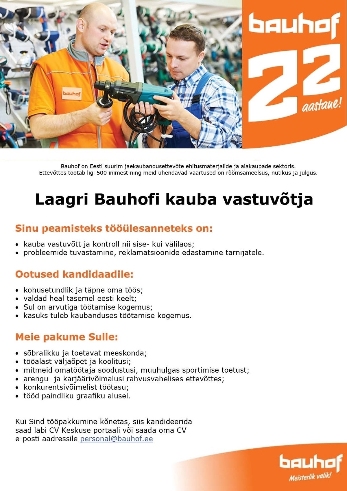 Bauhof Group AS Laagri Bauhofi kauba vastuvõtja