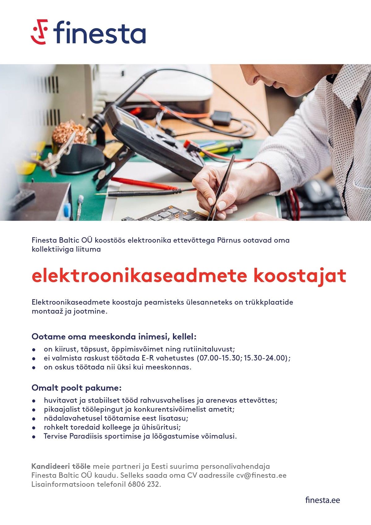 Finesta Baltic OÜ Elektroonikaseadmete koostaja