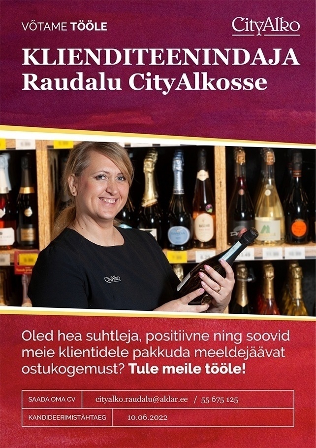 Aldar Eesti OÜ Klienditeenindaja Raudalu CityAlkos