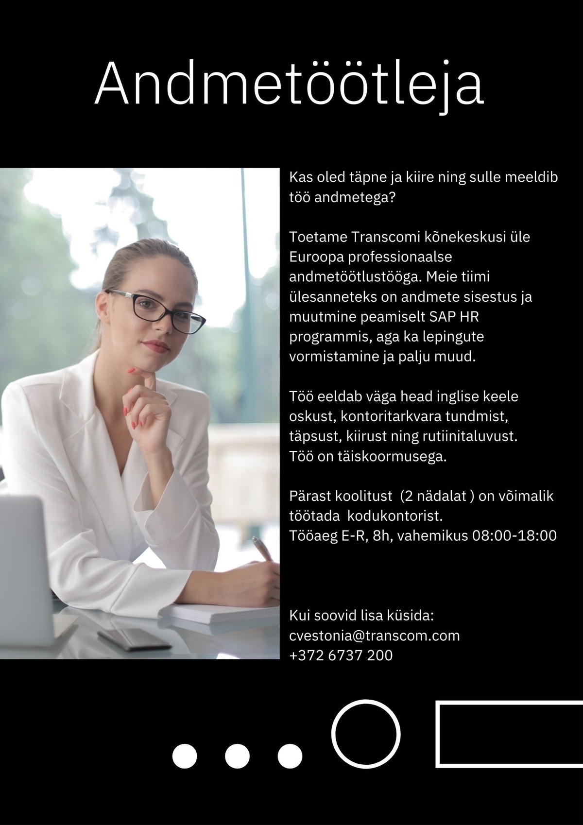 Transcom Eesti OÜ HR SSC andmetöötleja