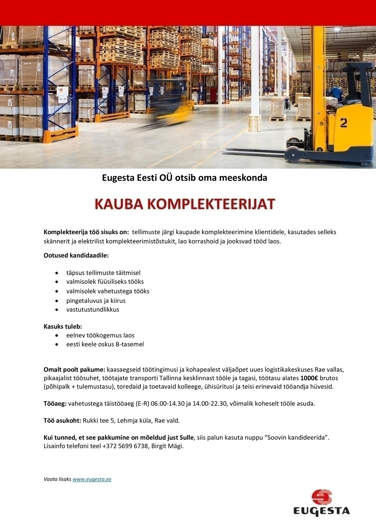 Eugesta Eesti OÜ Komplekteerija