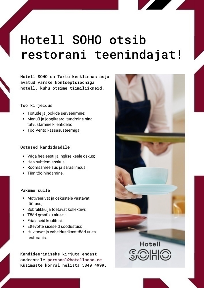 CVKeskus.ee klient Restorani teenindaja