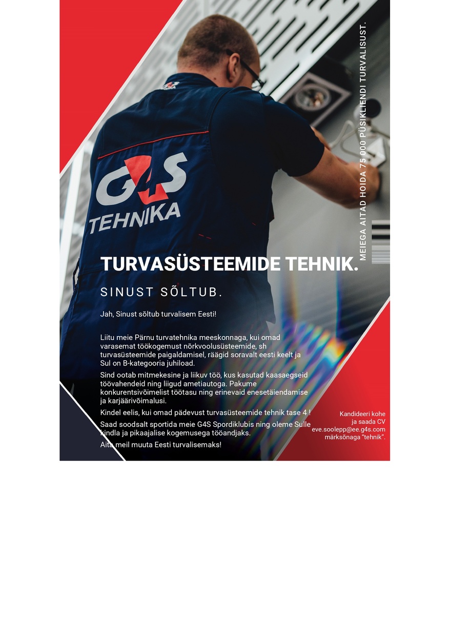 CVKeskus.ee klient Turvasüsteemide tehnik (Pärnu)