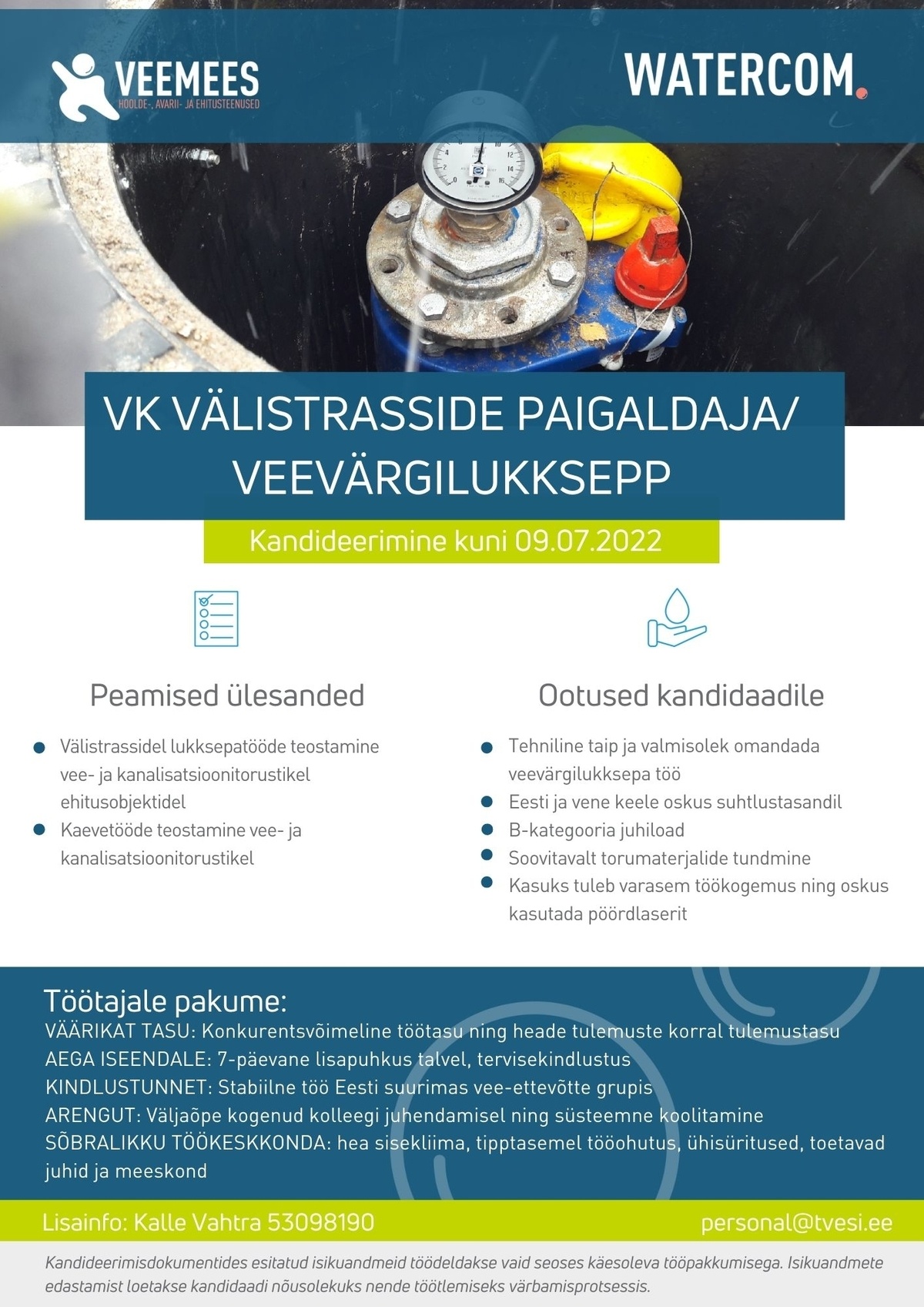 Watercom OÜ VK VÄLISTRASSIDE PAIGALDAJA/VEEVÄRGILUKKSEPP