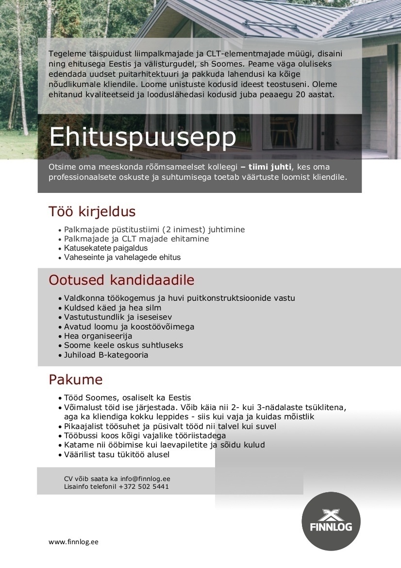 FINNLOG OÜ EHITUSPUUSEPP