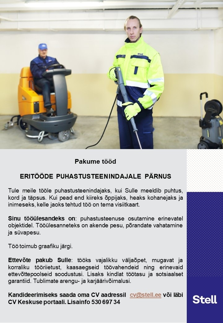 Stell Eesti AS Eritööde puhastusteenindaja