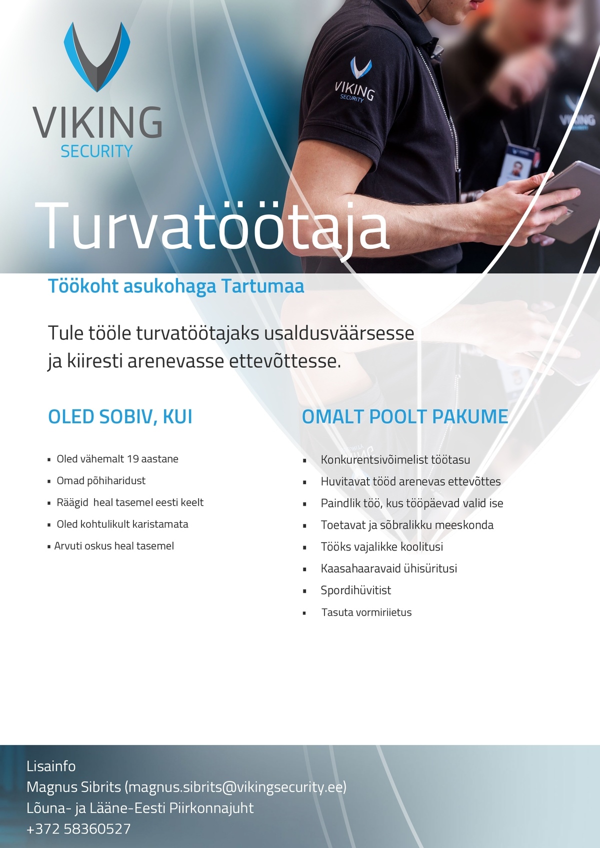 Viking Security AS Turvatöötaja Tartumaal