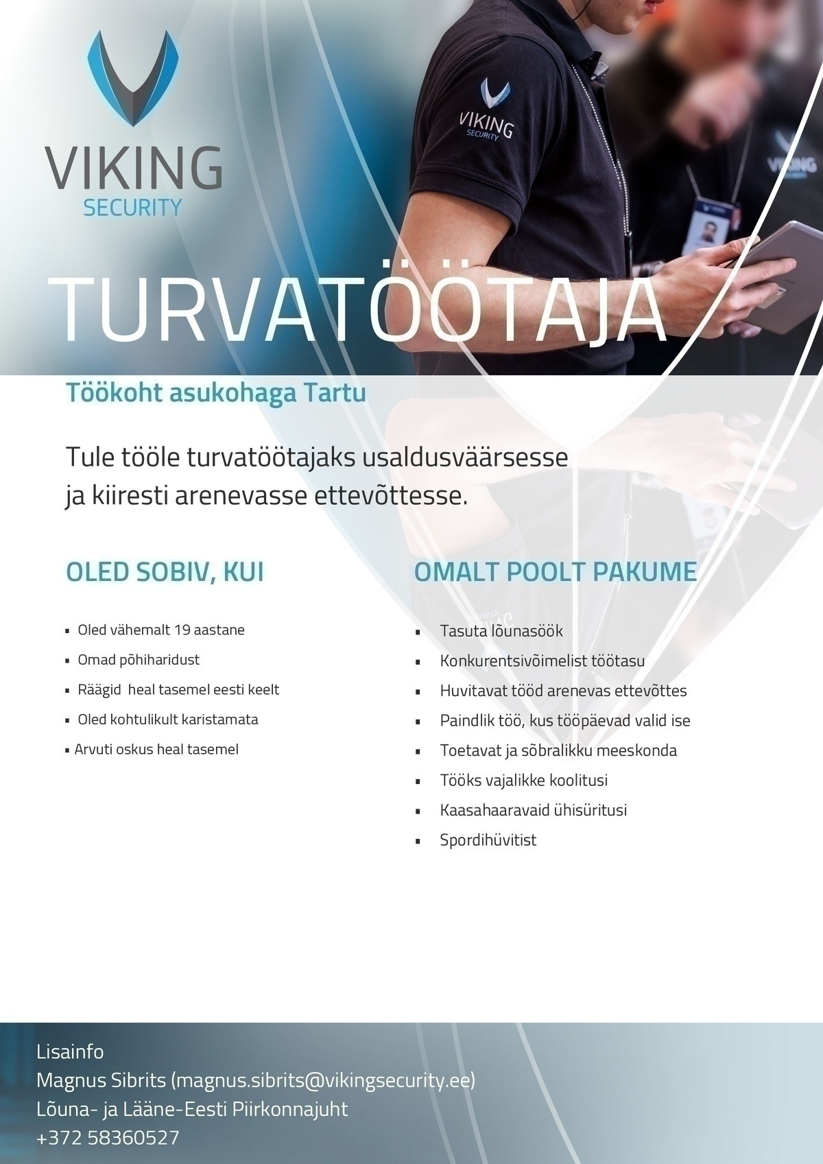 Viking Security AS Turvatöötaja Tartusse!
