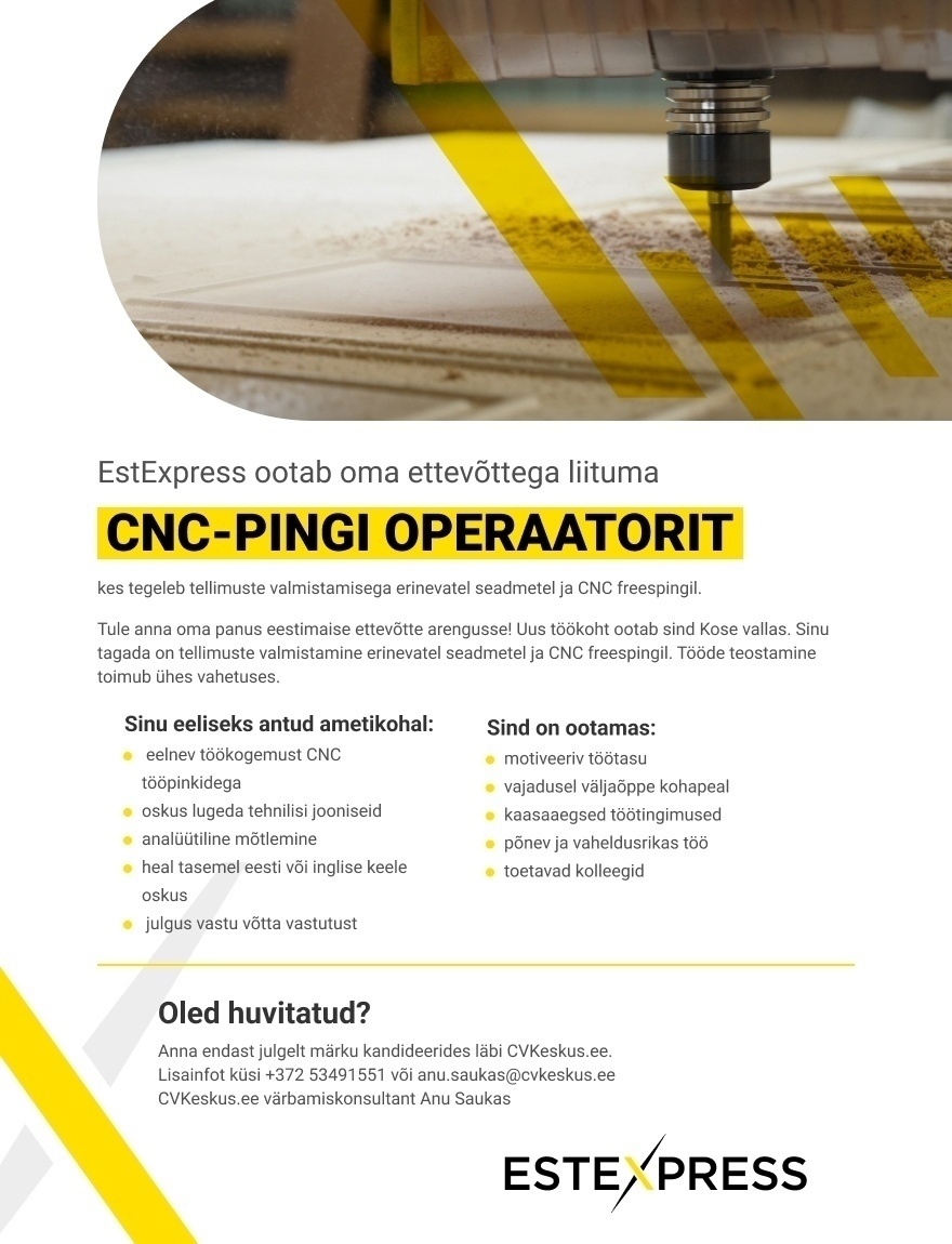 ESTEXPRESS GRUPP OÜ CNC-pingi operaator