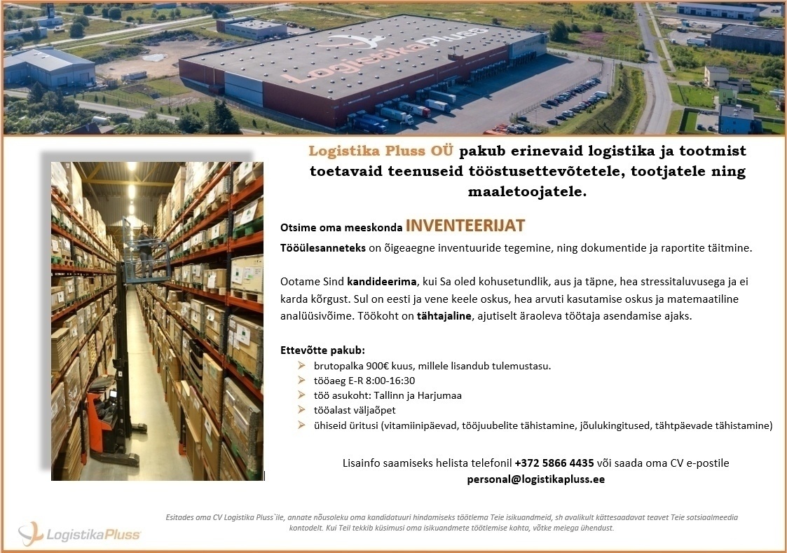 LOGISTIKA PLUSS OÜ Inventeerija