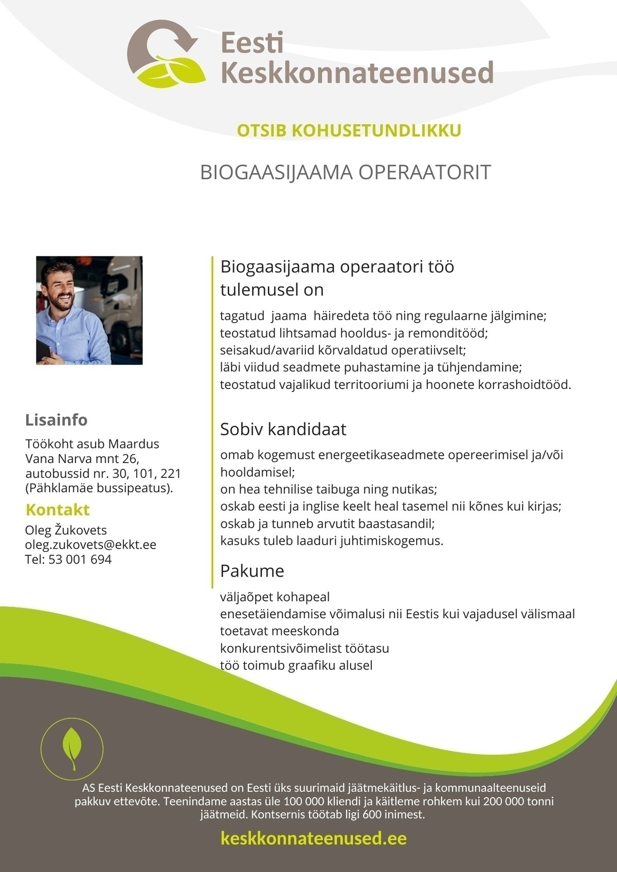 Eesti Keskkonnateenused AS Biogaasijaama operaator