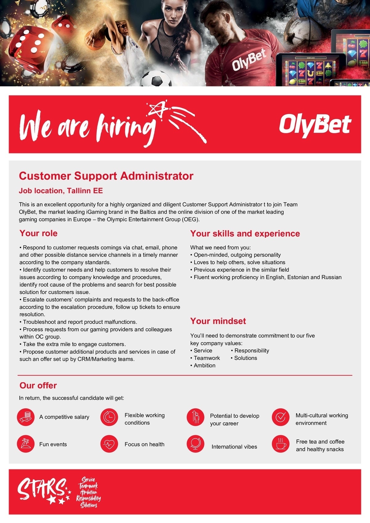OLYMPIC ENTERTAINMENT GROUP AS Customer Support Administrator