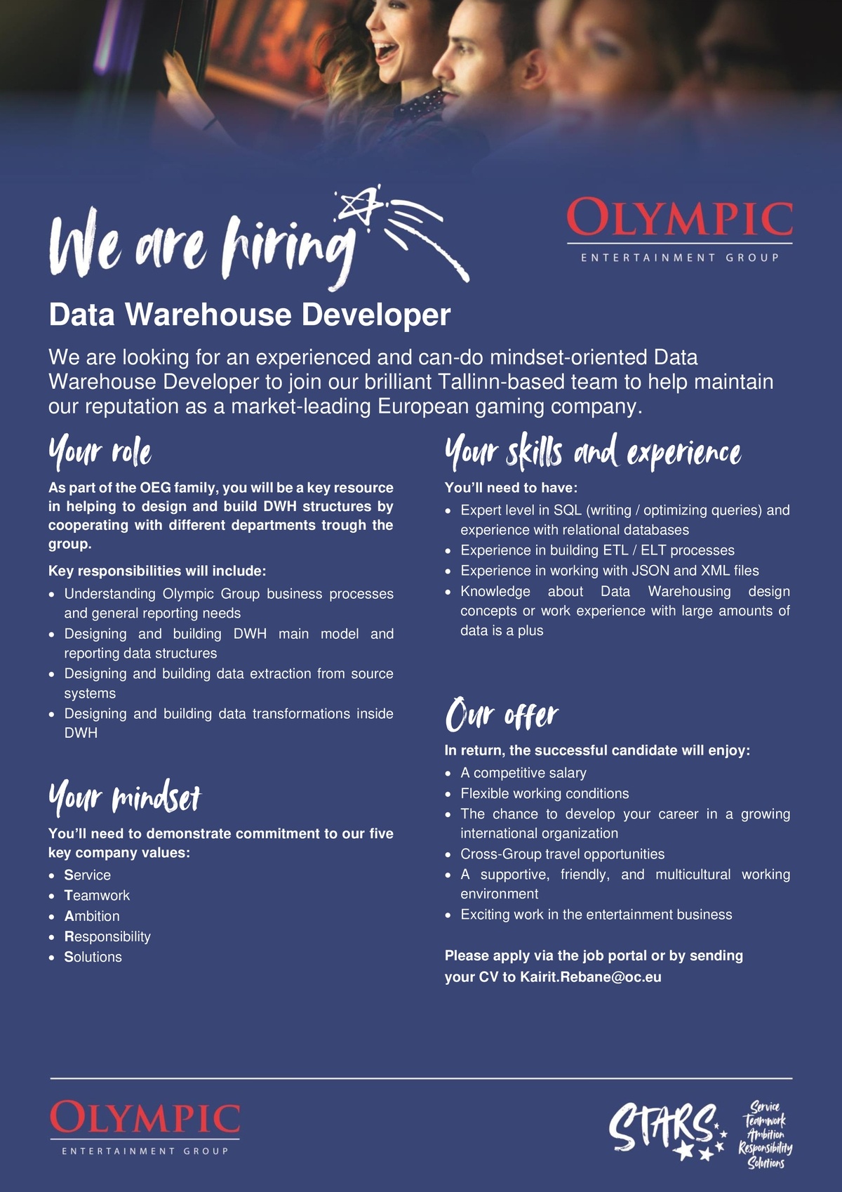 OLYMPIC ENTERTAINMENT GROUP AS Data Warehouse Developer
