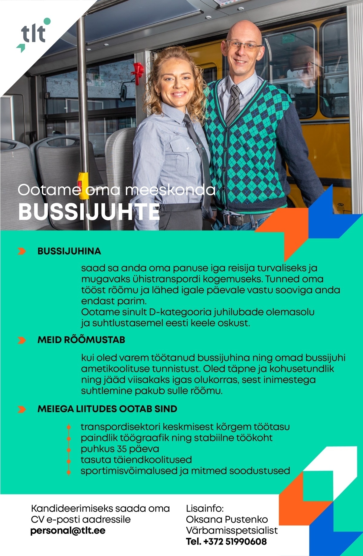 Aktsiaselts Tallinna Linnatransport Bussijuht/Водитель автобуса