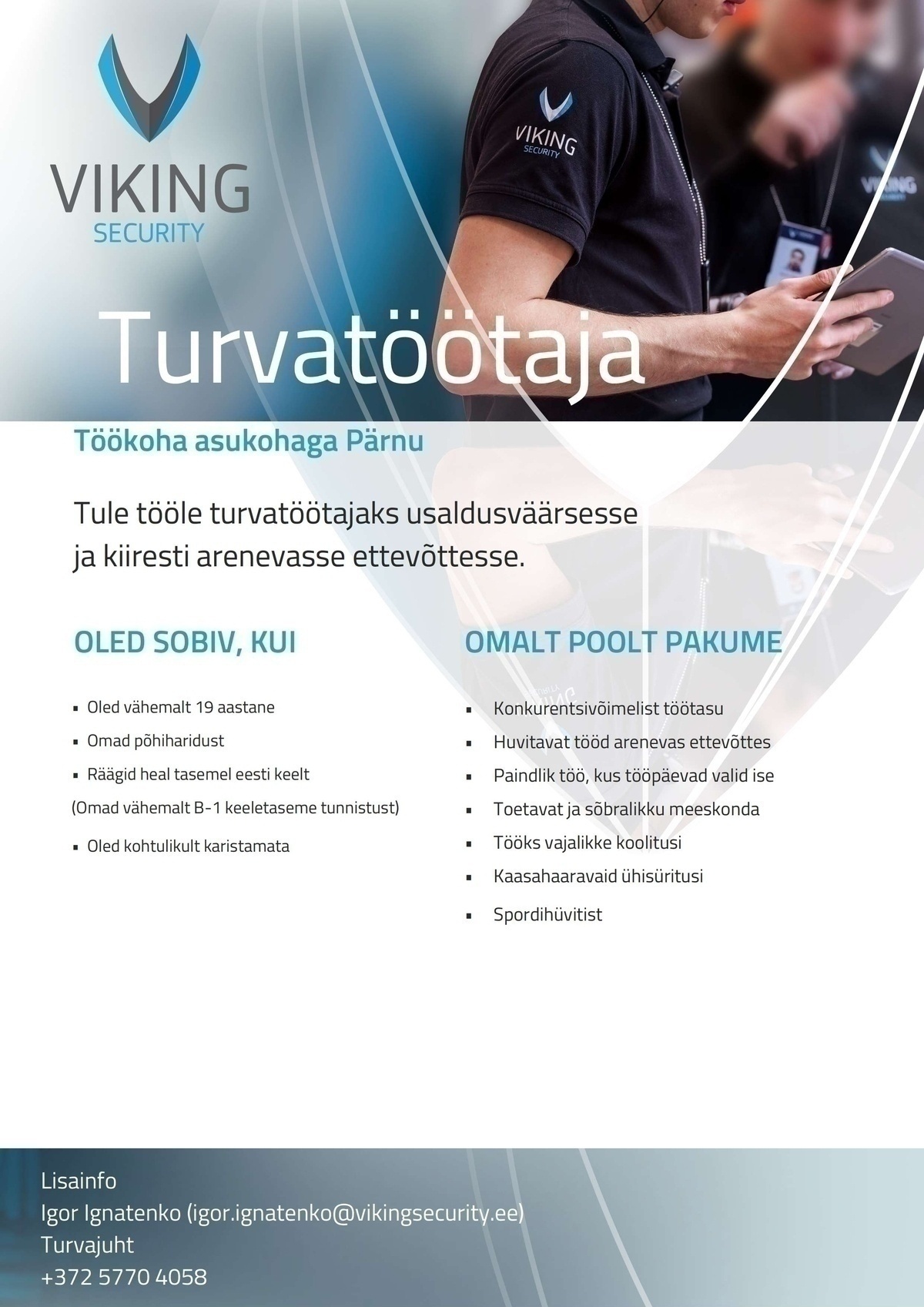 CVKeskus.ee klient Turvatöötaja Pärnusse