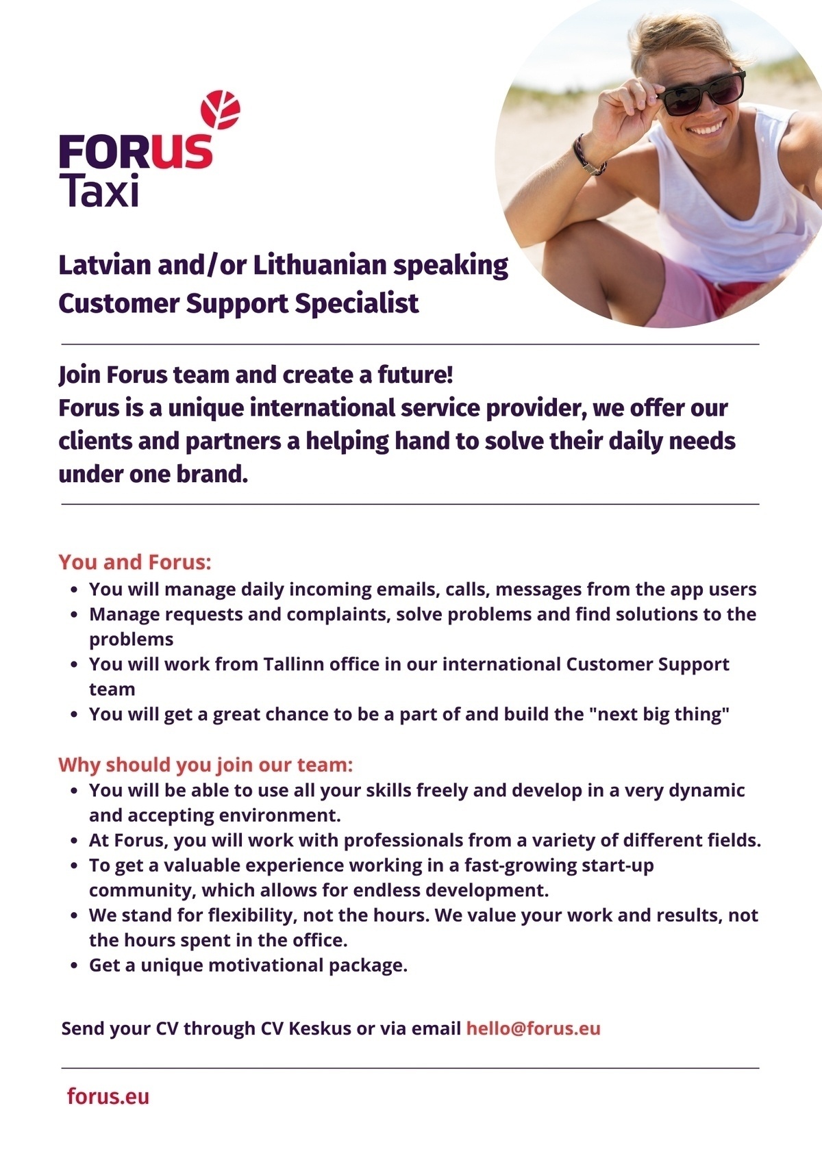 CVKeskus.ee client Latvian/Lithuanian-Speaking Customer Support Specialist