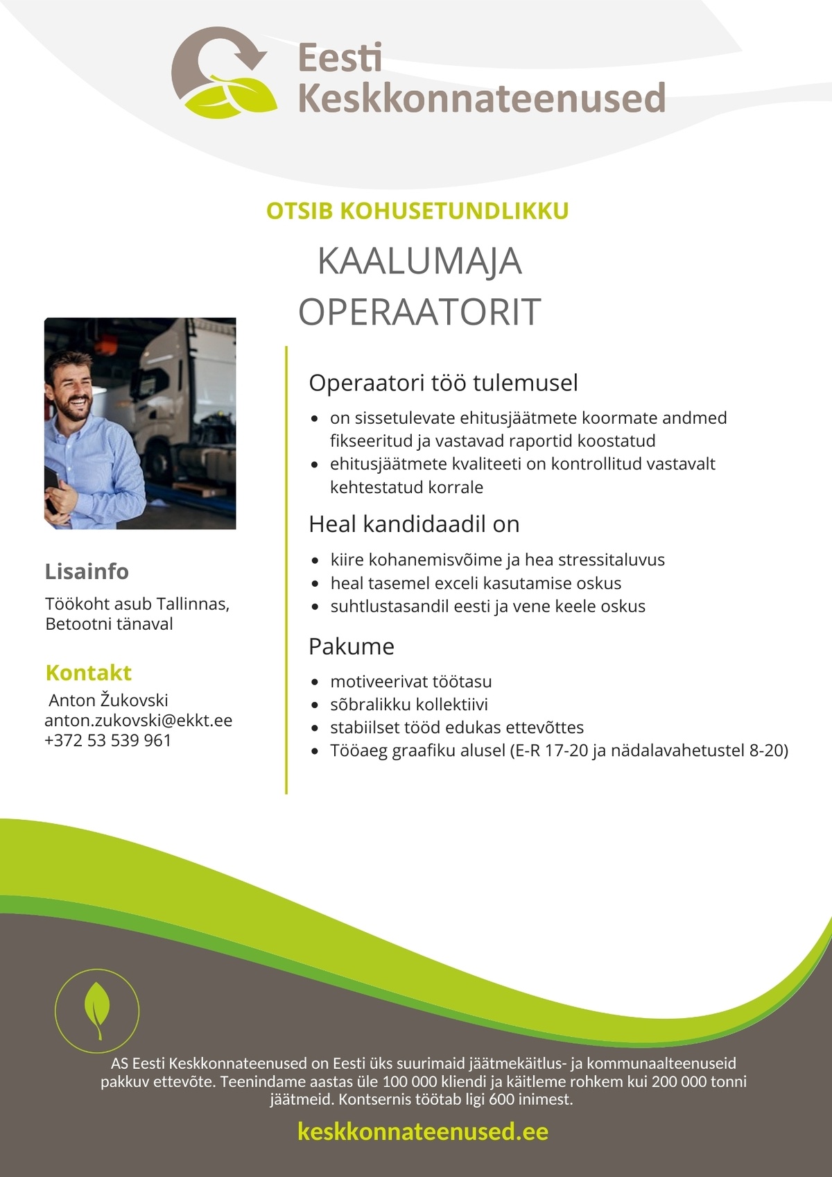 Eesti Keskkonnateenused AS Kaalumaja operaator
