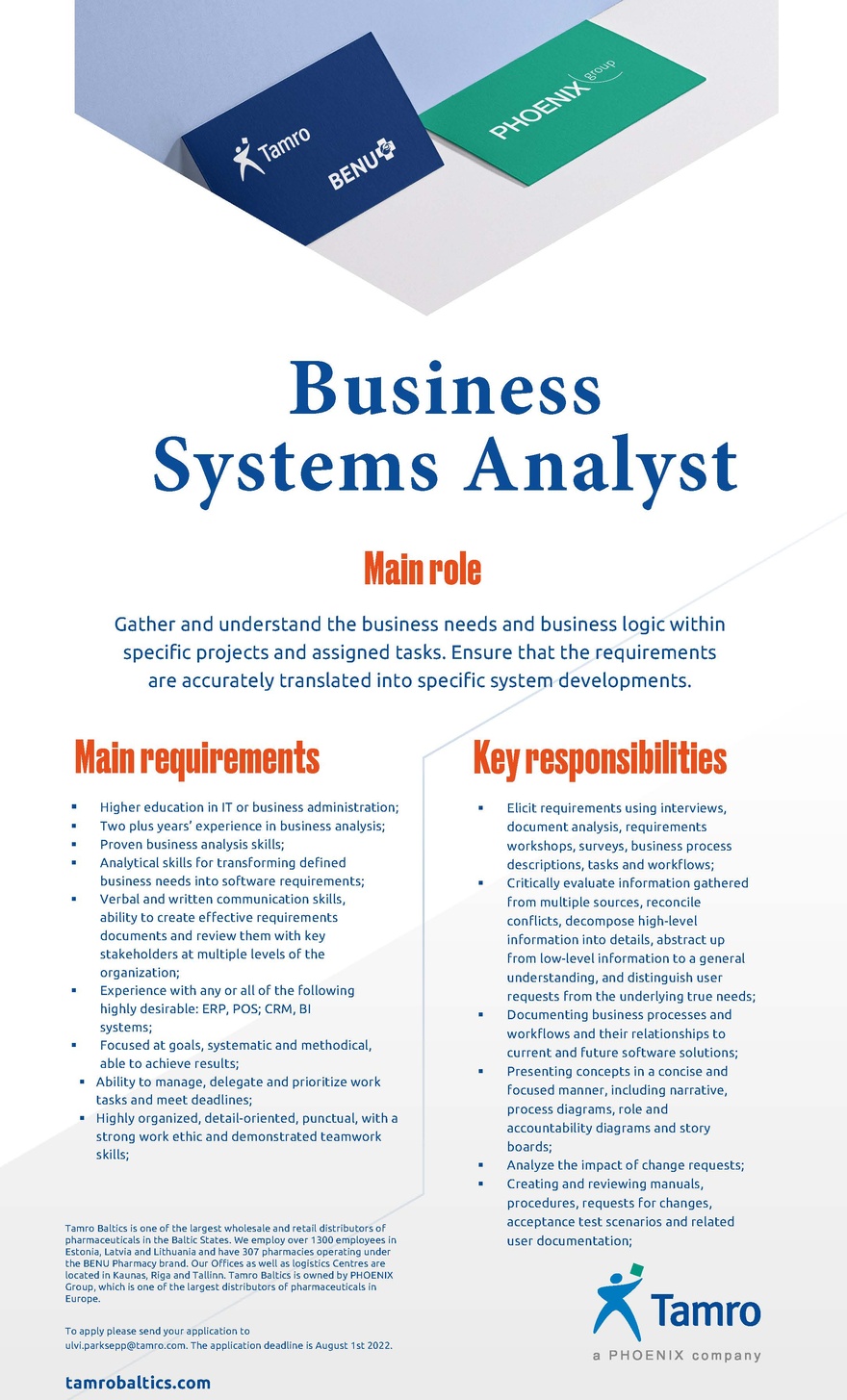 CVKeskus.ee klient Business Systems Analyst