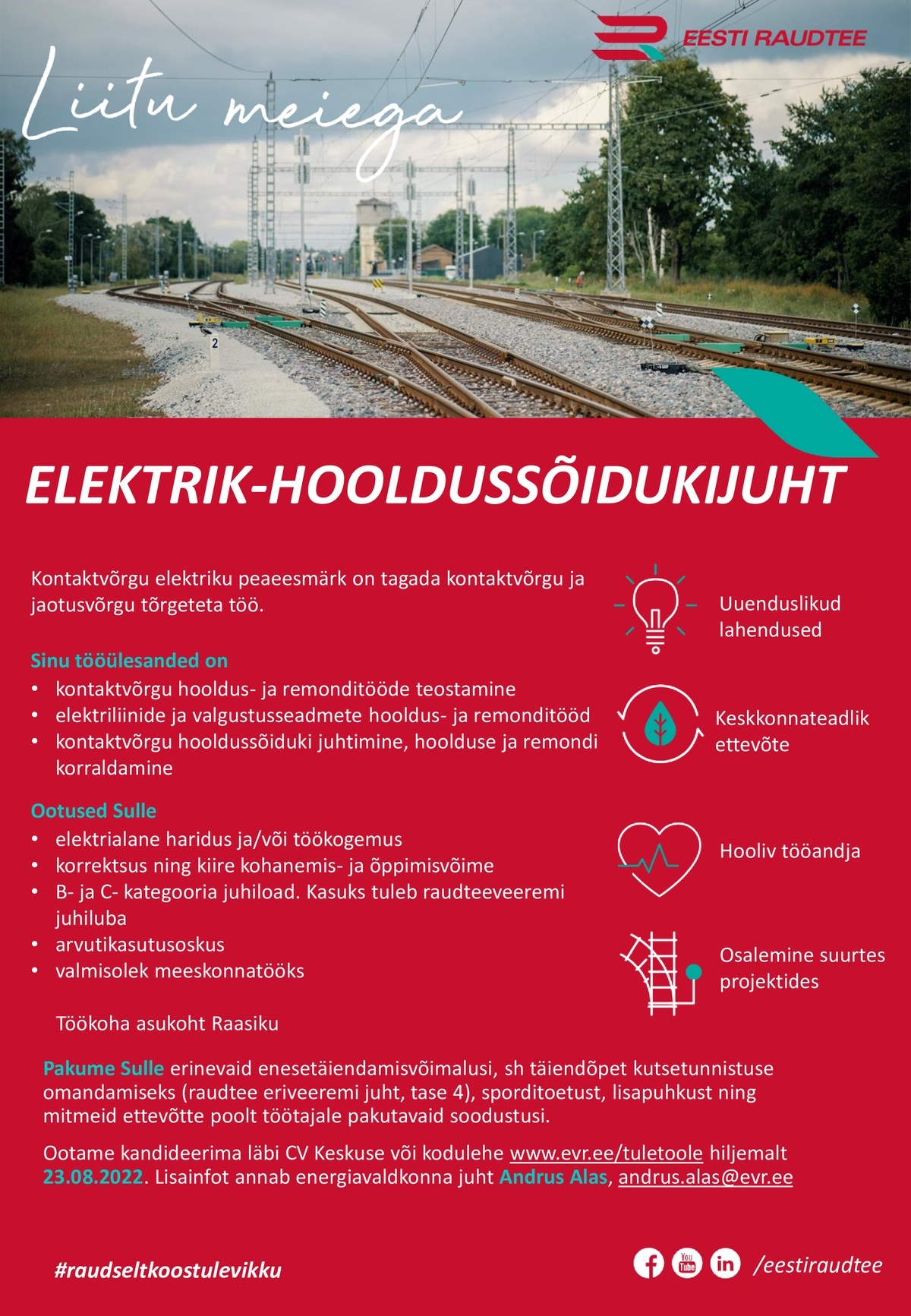 Eesti Raudtee AS Elektrik-hooldussõidukijuht